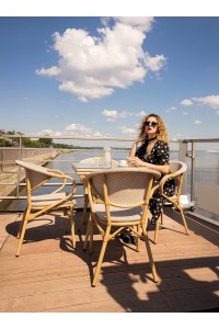 Krzesło ogrodowe CAFE BISTRO PARIS ARM    beżowe rattan