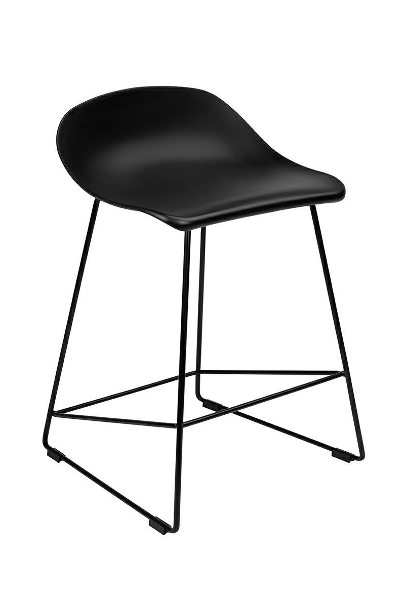 Krzesło barowe ROLF czarne 66 cm - polipropylen, metal