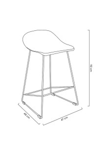 Krzesło barowe ROLF czarne 66 cm - polipropylen, metal