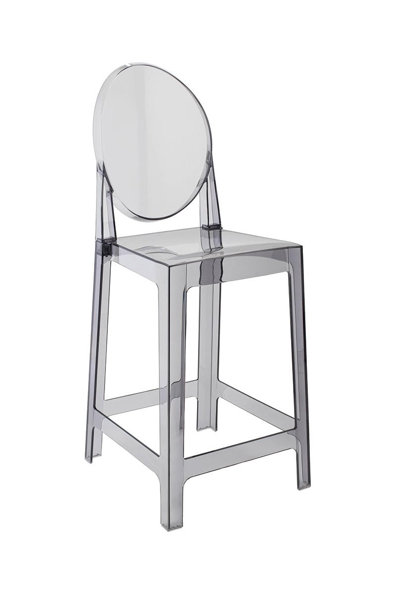 Krzesło barowe VICTORIA 65 cm dymione - poliwęglan