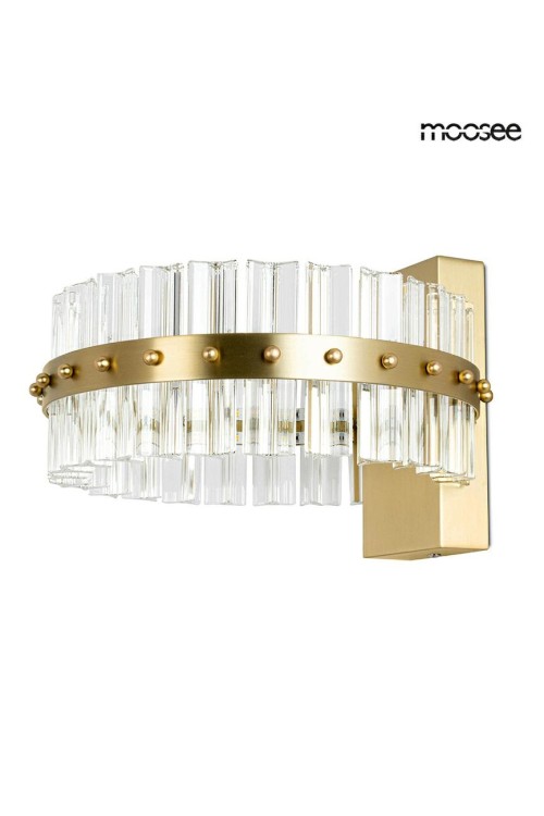 MOOSEE lampa ścienna SATURNUS WALL złota - LED, kryształ, stal szczotkowana
