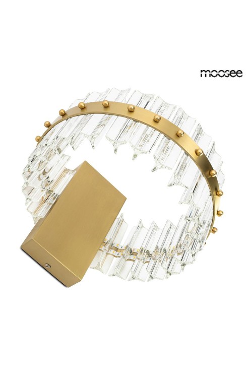 MOOSEE lampa ścienna SATURNUS WALL złota - LED, kryształ, stal szczotkowana