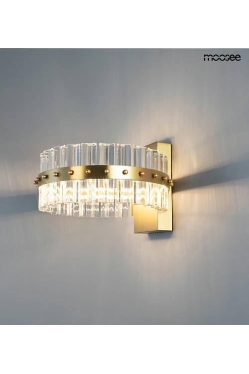MOOSEE lampa ścienna SATURNUS WALL złota - LED, kryształ, stal szczotkowana