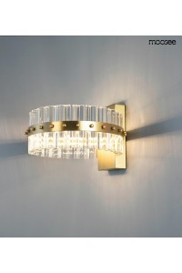 MOOSEE lampa ścienna SATURNUS WALL złota - LED, kryształ, stal szczotkowana
