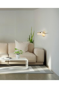 MOOSEE lampa ścienna SATURNUS WALL złota - LED, kryształ, stal szczotkowana