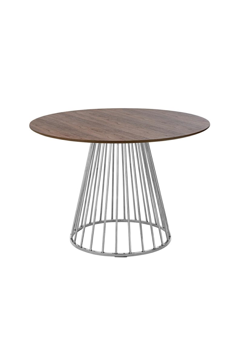 Stół GLAM WALNUT 110 - fornir orzechowy, chromowana podstawa
