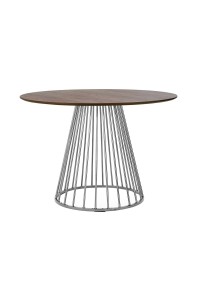 Stół GLAM WALNUT 110 - fornir orzechowy, chromowana podstawa