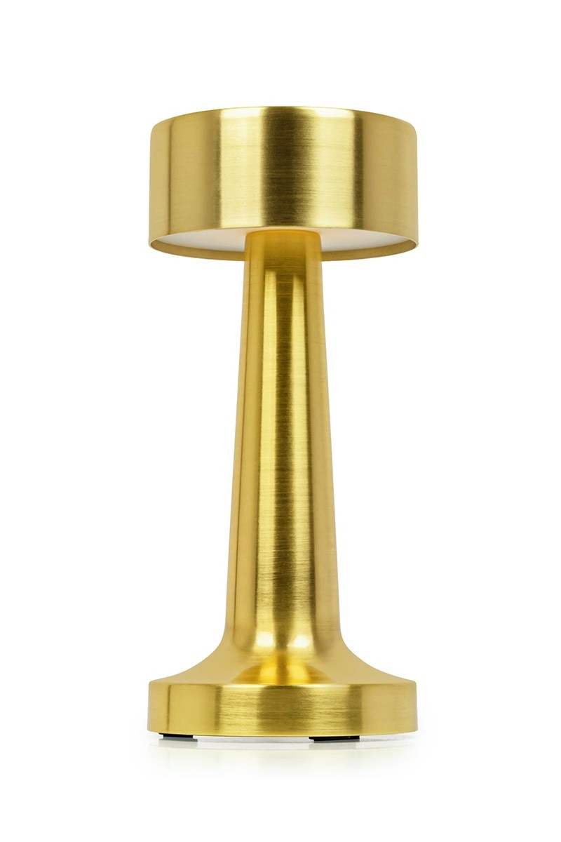 Lampa biurkowa LEE złota - wbudowana bateria, LED