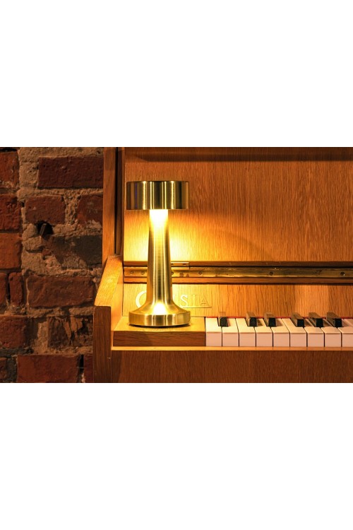 Lampa biurkowa LEE złota - wbudowana bateria, LED