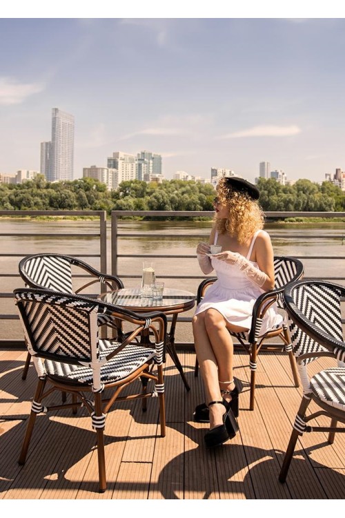 Krzesło ogrodowe CAFE AZURE biały /       czarny