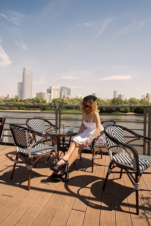 Krzesło ogrodowe CAFE AZURE biały /       czarny