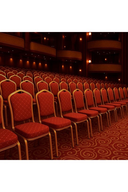 Krzesło bankietowe / konferencyjne HEROS  czerwone / złote