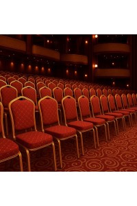 Krzesło bankietowe / konferencyjne HEROS  czerwone / złote