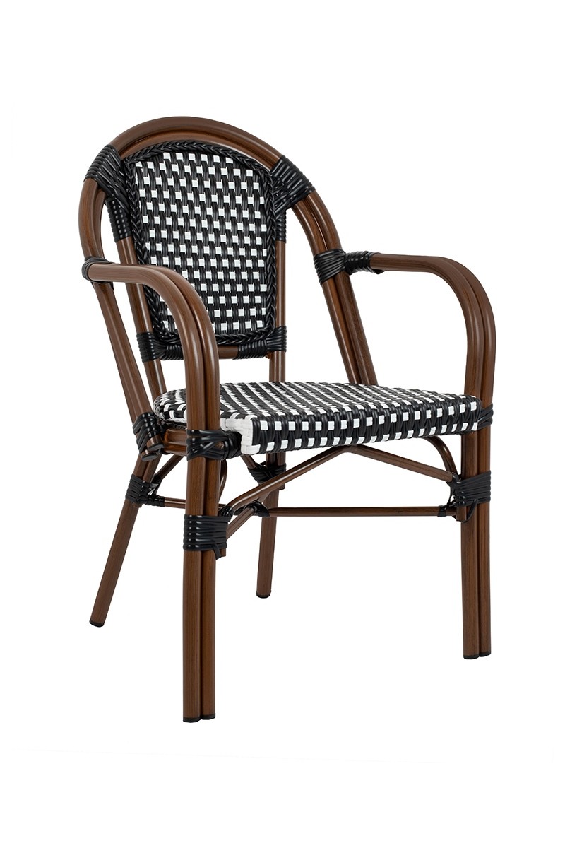 Krzesło ogrodowe CAFE PARIS ARM brązowe   rattan