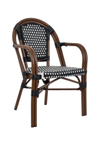 Krzesło ogrodowe CAFE PARIS ARM brązowe   rattan