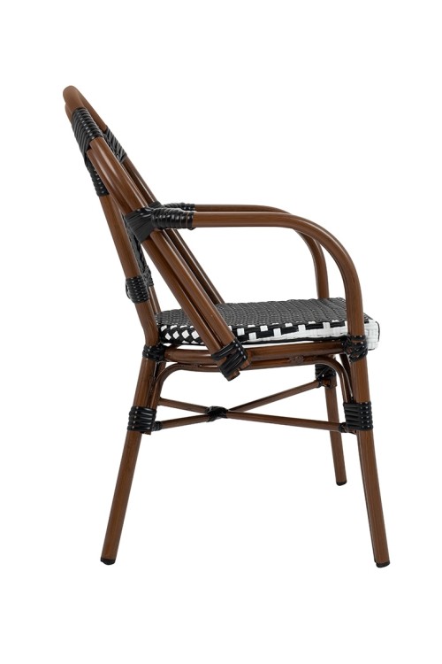 Krzesło ogrodowe CAFE PARIS ARM brązowe   rattan