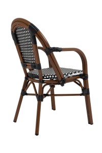 Krzesło ogrodowe CAFE PARIS ARM brązowe   rattan