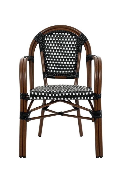 Krzesło ogrodowe CAFE PARIS ARM brązowe   rattan