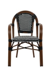 Krzesło ogrodowe CAFE PARIS ARM brązowe   rattan