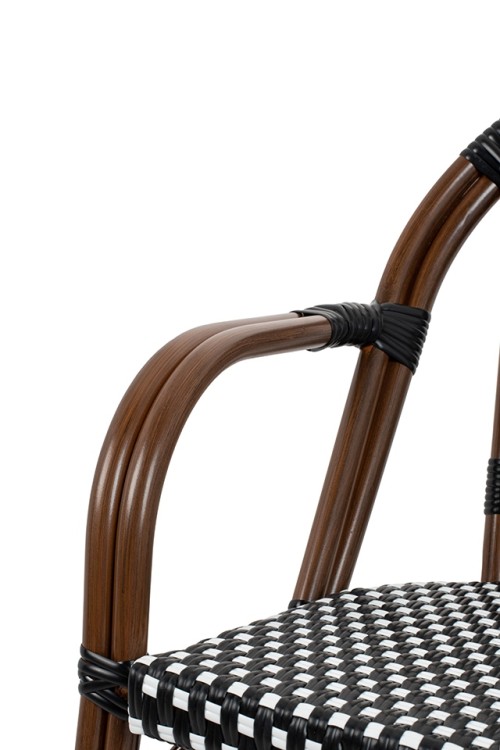 Krzesło ogrodowe CAFE PARIS ARM brązowe   rattan