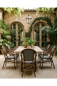 Krzesło ogrodowe CAFE PARIS ARM brązowe   rattan