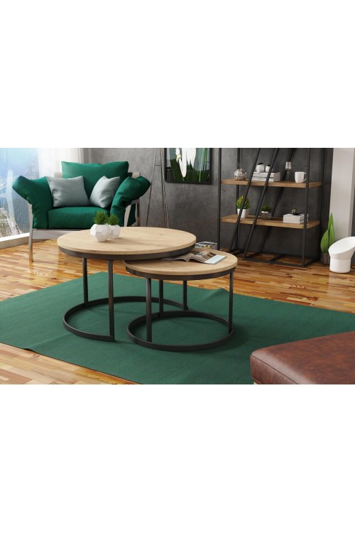 Stolik Kawowy M3 nowoczesny loft 2 sztuki zestaw