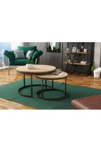 Stolik Kawowy M3 nowoczesny loft 2 sztuki zestaw