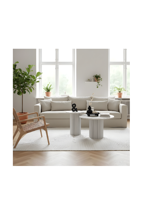 Zestaw 2 stolików kawowych matello nowoczesny funkcjonalny w designerskiej formie kaszmir