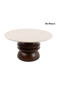 MaMaison stolik kawowy RONDA 80 drewno    mango / marmur