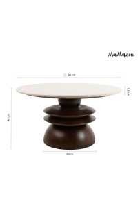 MaMaison stolik kawowy RONDA 80 drewno    mango / marmur