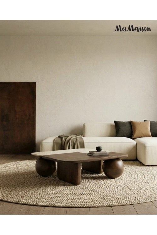 MaMaison stolik kawowy OSAKA 100 marmur   / drewno mango