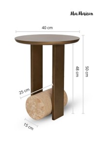 MaMaison stolik CAVEA 40 marmur /         trawertyn