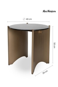 MaMaison stolik MANTA 50 brązowy / złoty
