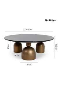 MaMaison stolik kawowy RINGO 110 złoty    / czarny marmur