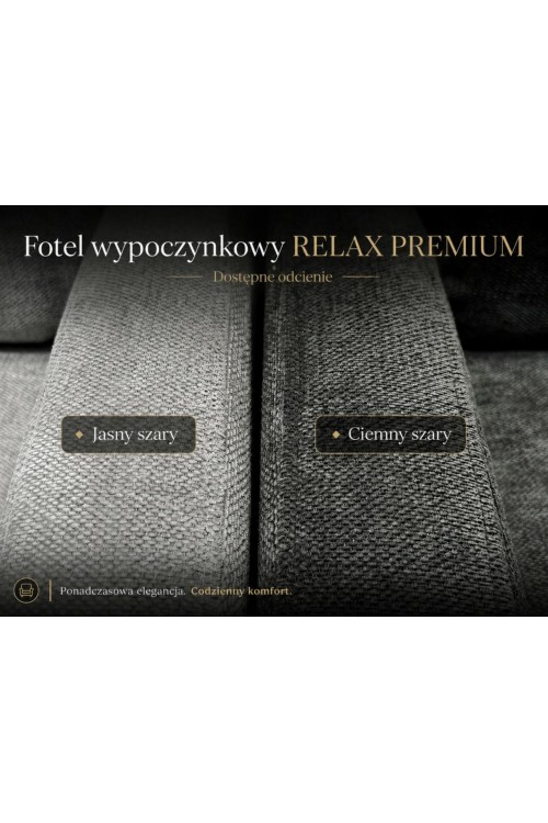 Fotel wypoczynkowy rozkładany RELAX       PREMIUM ciemny szary
