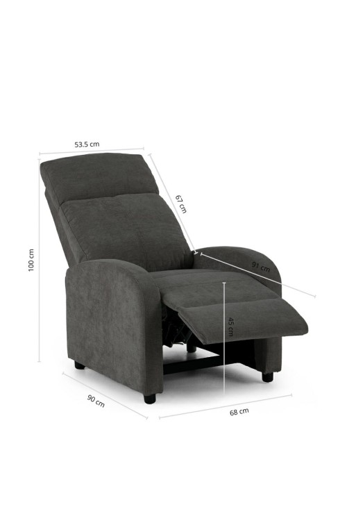 Fotel wypoczynkowy rozkładany RELAX       PREMIUM ciemny szary