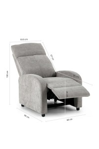 Fotel wypoczynkowy rozkładany RELAX       PREMIUM jasny szary