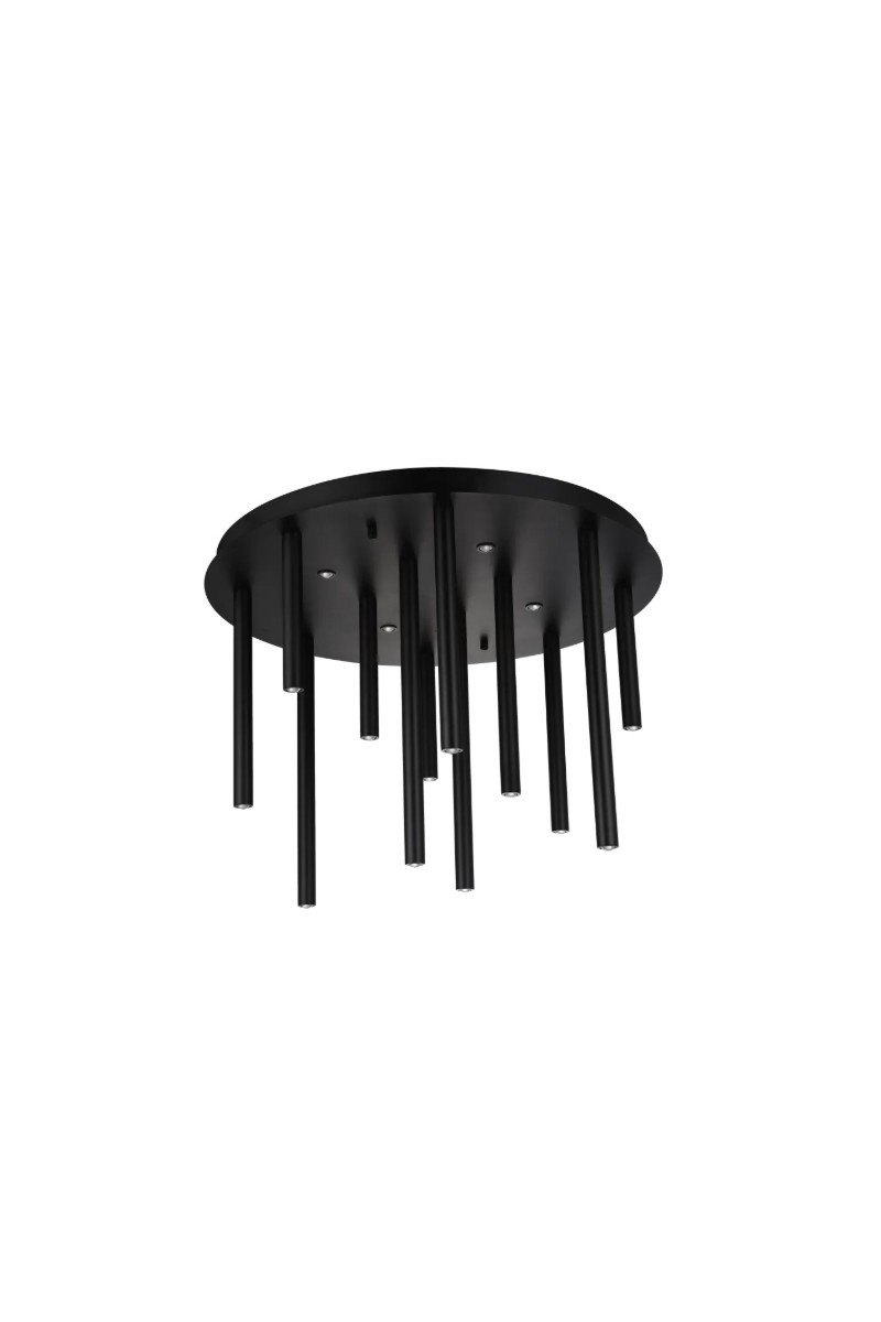 AZZARDO lampa sufitowa / plafon ILIOS 12  TOP 3-STEP DIMM czarna