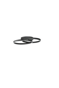 AZZARDO lampa sufitowa / plafon HALO TOP  65 + 45 czarna