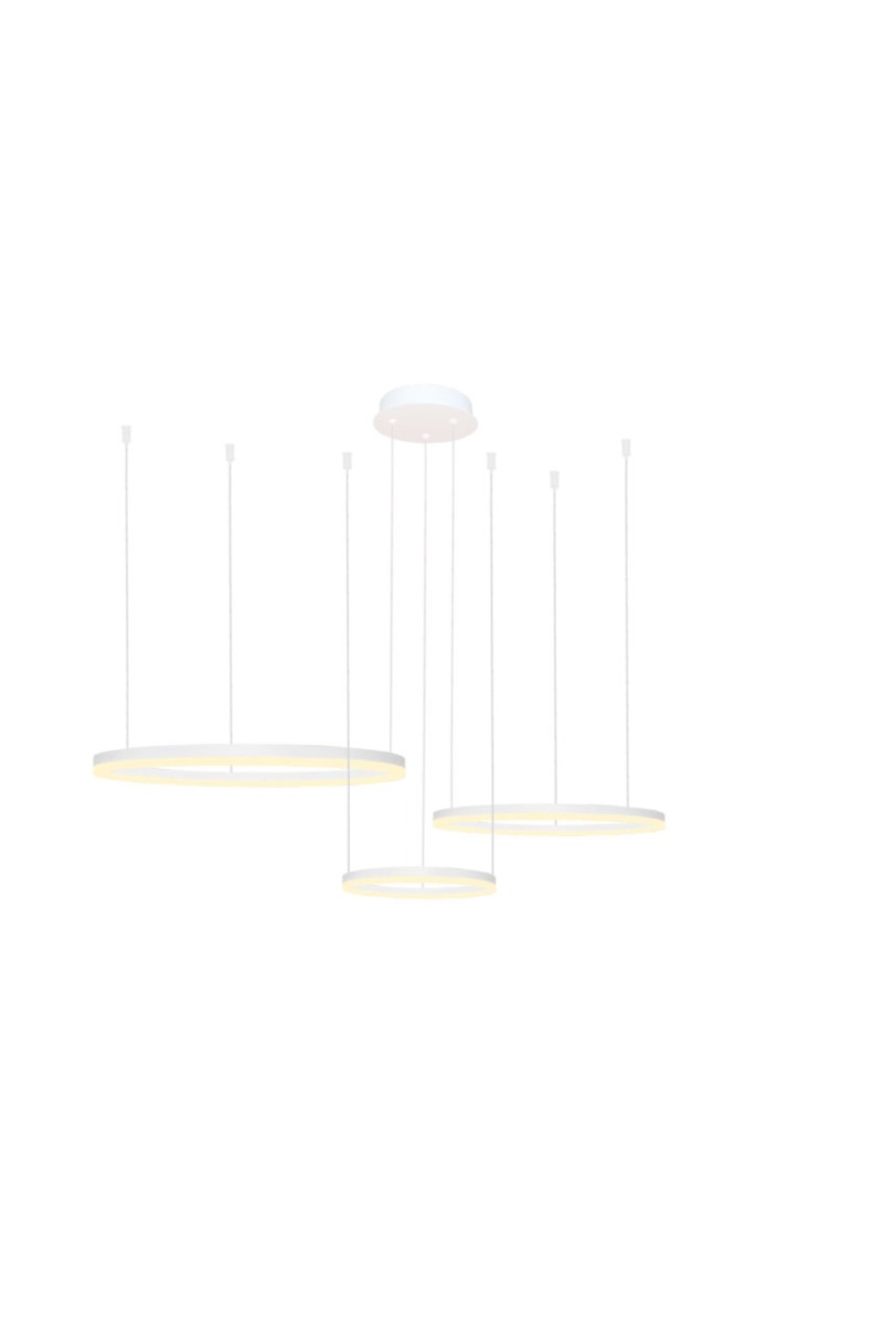 AZZARDO lampa wisząca HALO 80+60+40 CCT   DIMM z pilotem biała