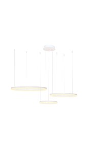 AZZARDO lampa wisząca HALO 80+60+40 CCT   DIMM z pilotem biała