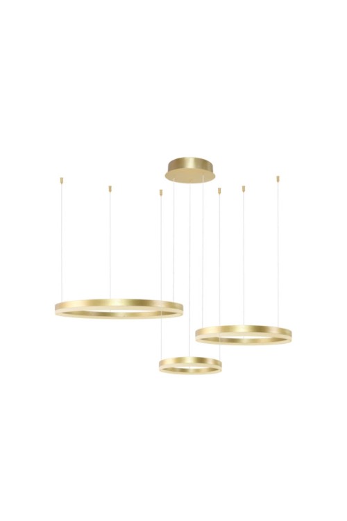 AZZARDO lampa wisząca HALO 80+60+40 CCT   DIMM z pilotem złota