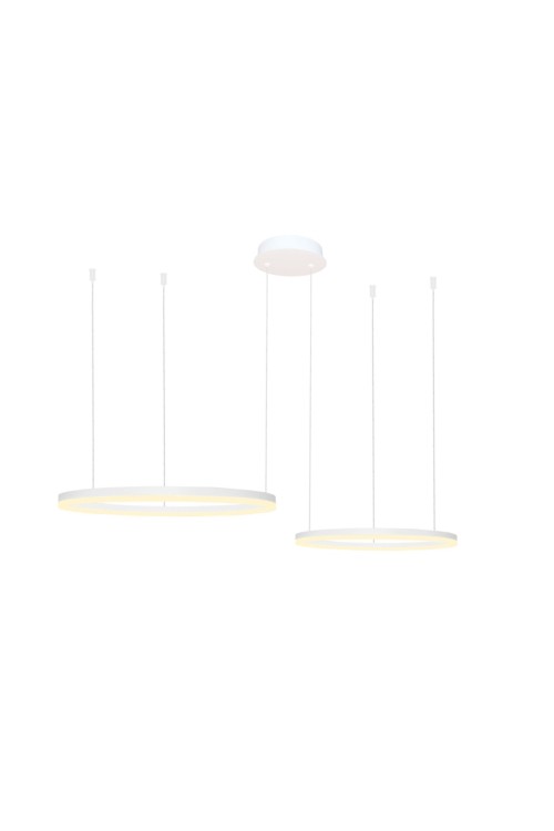 AZZARDO lampa wisząca HALO 80+60 CCT      DIMM z pilotem biała