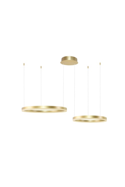 AZZARDO lampa wisząca HALO 80+60 CCT      DIMM GO z pilotem złota