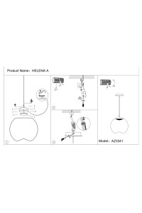 AZZARDO lampa wisząca HELENA A mosiądz