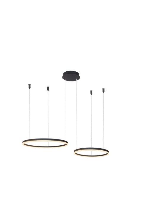 AZZARDO lampa wisząca HALO 80+60 CCT      DIMM GO z pilotem czarna