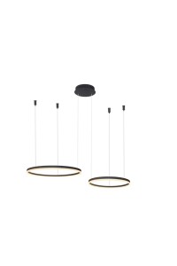 AZZARDO lampa wisząca HALO 80+60 CCT      DIMM GO z pilotem czarna
