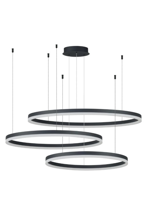 AZZARDO lampa wisząca HALO 100+80+60 GO   czarna