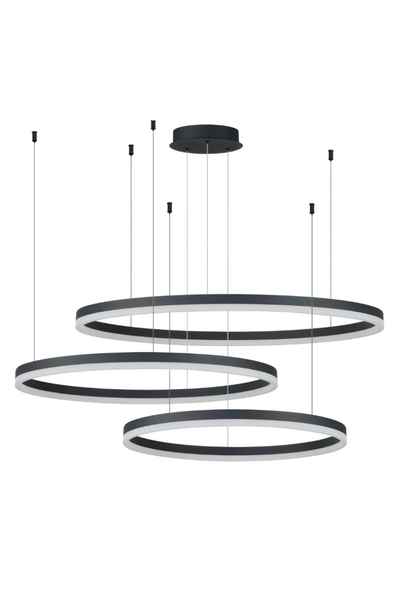 AZZARDO lampa wisząca HALO 100+80+60 GO   czarna