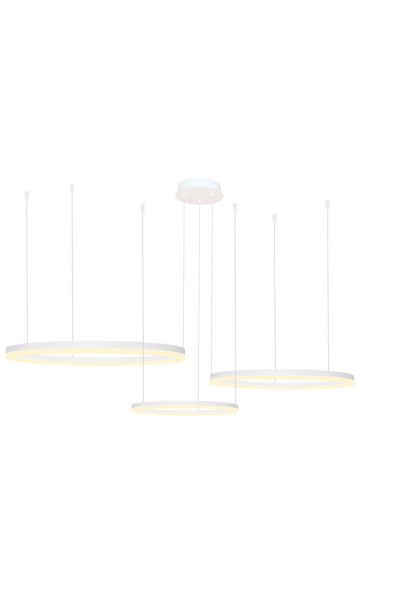 AZZARDO lampa wisząca HALO 100+80+60 CCT  DIMM z pilotem biała